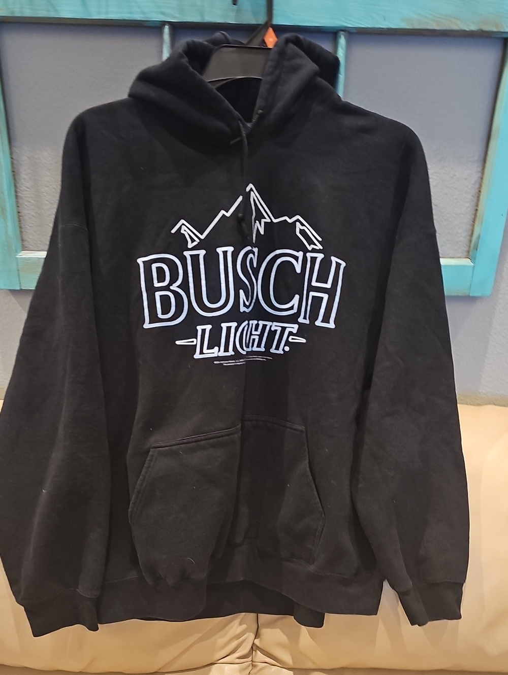Gildan Black Busch Light Logo Crewneck Hoodie